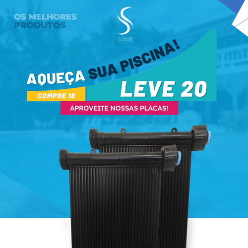 TS Solar Compre 18 leve 20 placas 3mt aquecedor solar piscinas 18m² 127/220V