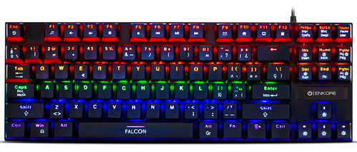 Teclado Gamer Mecánico Falcon Switch Blue Led Rainbow