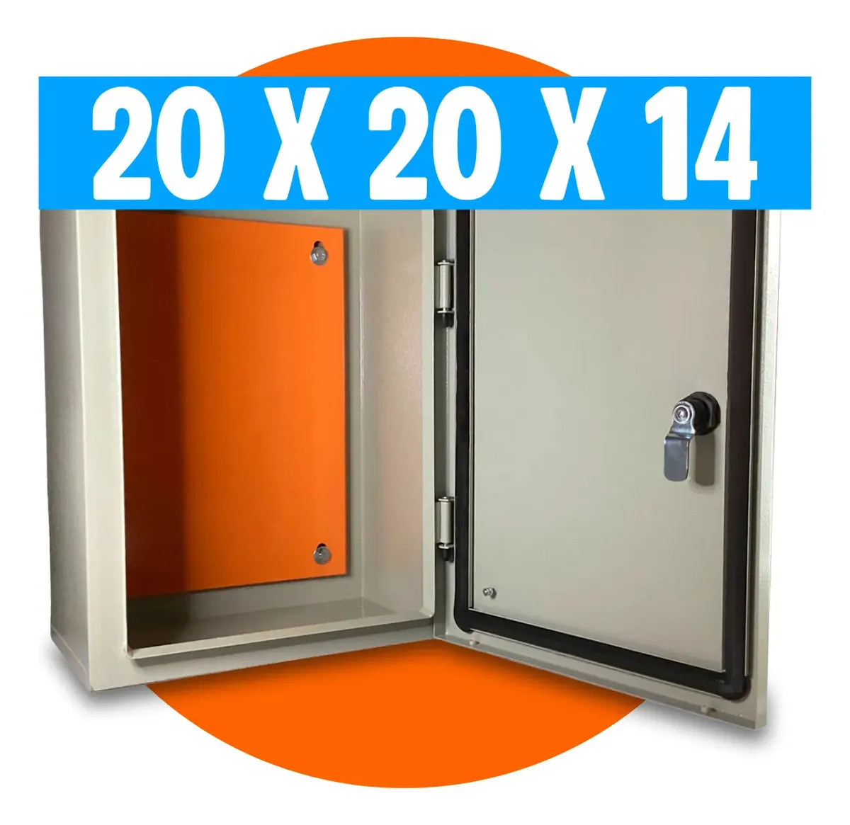 Caixa Comando Hermetica Autack 20x20x14 cor bege Quadro Montagem Sobrepor Painel Eletrico Ral7032