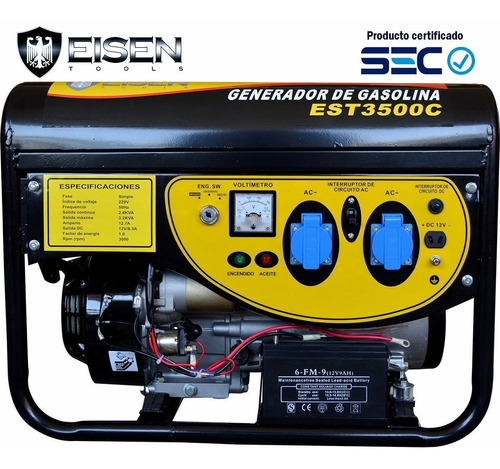 Generador Eléctrico 3200w Bencinero 7.0hp - Certificado Sec