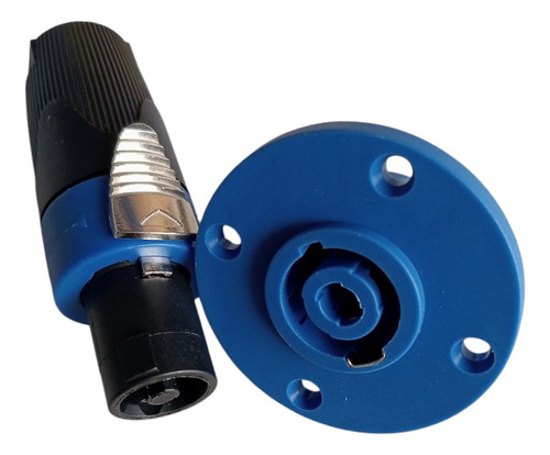 20 Conectores Generico Compatible Con Speakon Machos/hembr Machos Y Hembras Azules