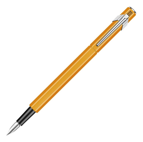 Pluma Caran Dache F, Punta Fina Y Dual, Naranja