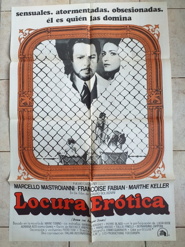 Antiguo Afiche De Cine - Locura Erotica * (Usado)