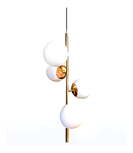 Lampara Colgante Bronce 4 Luces Orbit Con Globos Perfecta