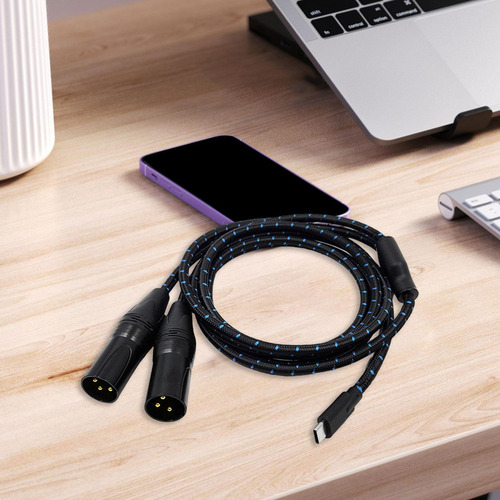 Cable Usb C A 2 Xlr Macho Tipo C A 2 Xlr De 500 Centímetros