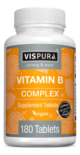 Complejo De Vitamina B, 180 Tabletas Veganas, Todas Las Vita