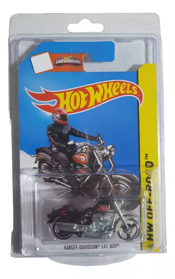 Hot Wheels Moto Harley Davidson Fat Boy 2015 Con Protector