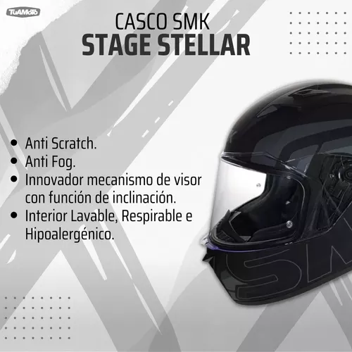 CASCO INTEGRALE MOTO TOURING SMK STELLAR NERO LUCIDO (GL200)