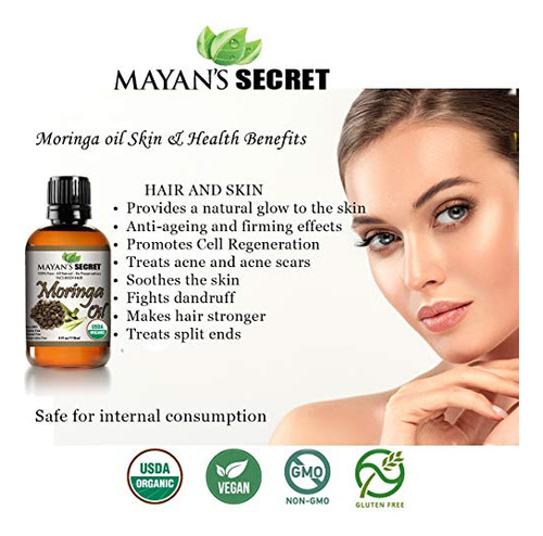 Aceite Energético De Moringa Orgánico 100% Aceite De Semilla