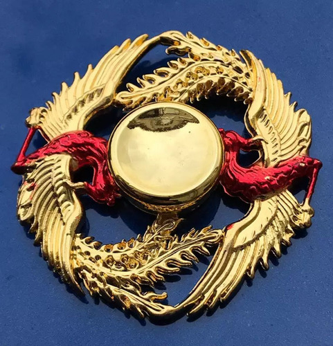 Hand Spinner Aço Dourado Red Dragon