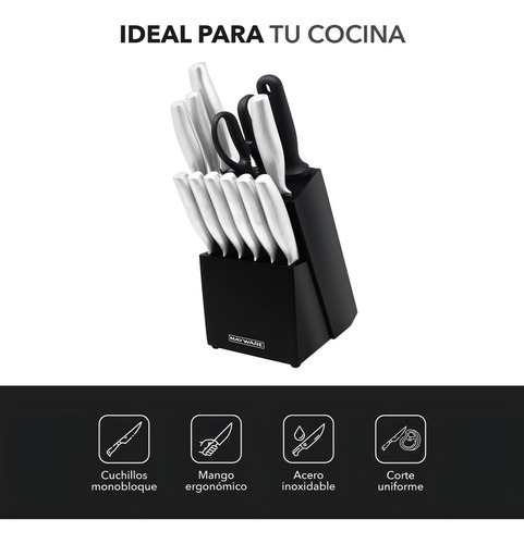 Mayware Set De Cuchillos De Acero Inoxidable Plateado