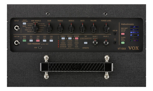 Imagen 2 de 2 de Amplificador VOX VTX Series VT100X Valvular para guitarra de 100W color negro 250V