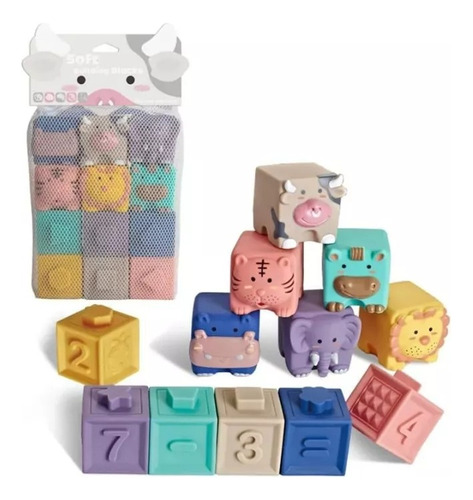 Bloques Cubos Juego Aprendizaje Estimulación Bebe Ducha