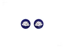 Comprar Aretes Lapislázuli Natural Flor De Loto Plata Esterlina 925