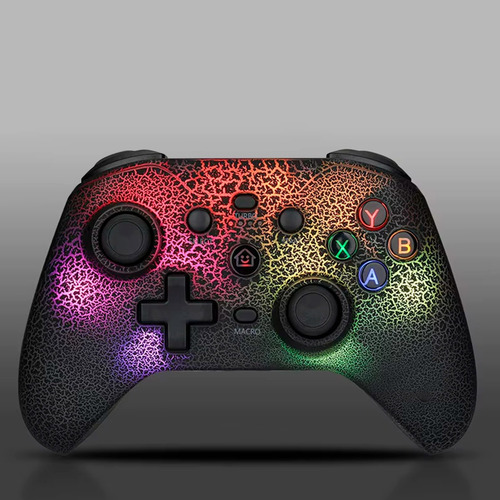 Control RGB Bluetooth Slim Company Joystick Controlador Inalámbrico Compatible Con Nintendo Switch PC Android iOS Gamepad Gamer Color Negro