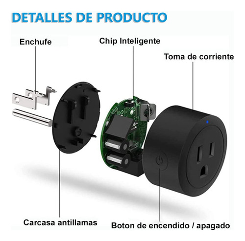Enchufe Inteligente Wifi 10a Control Remoto Por Voz 2 Unidad