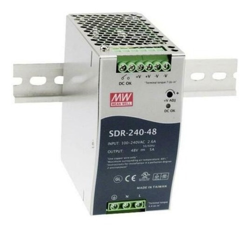 Fuente De Poder Sdr-240-48 Riel Din 48vdc 240w 5a Mean Well