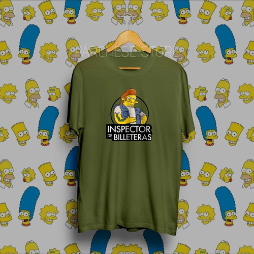 Camiseta Los Simpson Inspector De Billeteras Hombre