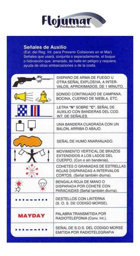 Tabla De Señales De Auxilio Seguridad Reglamentaria Aprobada