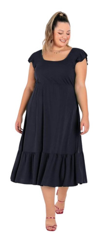 Vestido Feminino Plus Size Midi Soltinho Roupas Femininas