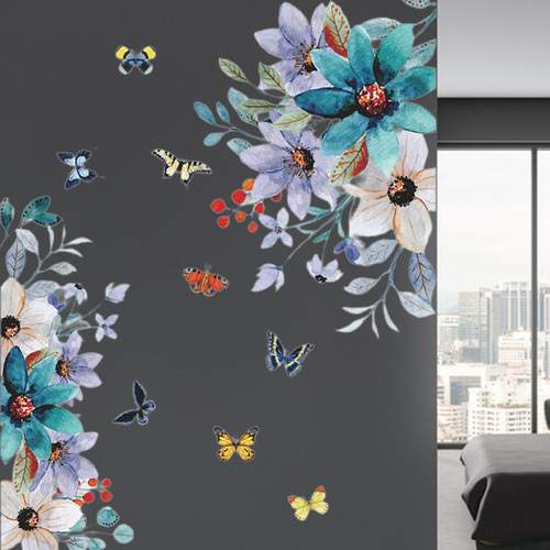 Adhesivo De Pared Con Diseño De Flores, Accesorio De