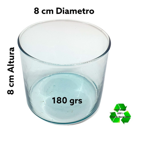 Imagen 2 de 6 de Frascos / Cilindros 8x8cm (180grs) Para Velas 100 Pz