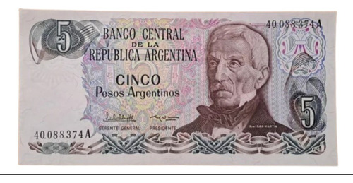 Bottero N 2610a Billete 5 Pesos Argentinos.  Sc