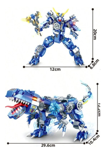 Dinosaurio Rex Transformable Jurassic Park 2en 1 Kit Armable Dinosaurio Azul