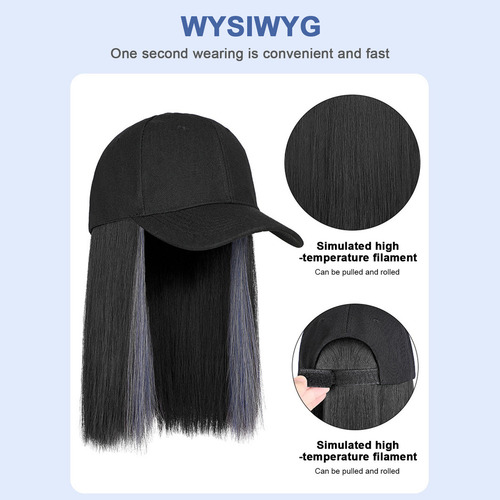 Y Pelucas Con Contorno De Gorro Para Mujer, Pelo Liso, Alto