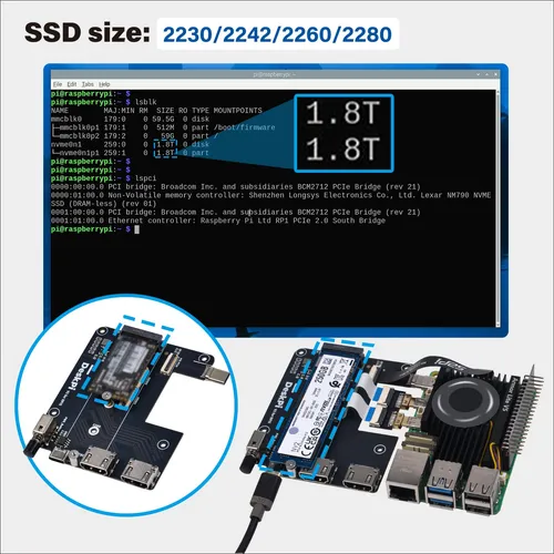 Caja Geeekpi Deskpi Lite Pi5 Con Enfriador Y Hdmi