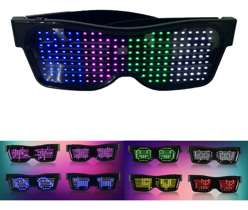 Led Óculos Personalizáveis Bt Colorido Luz Brilho