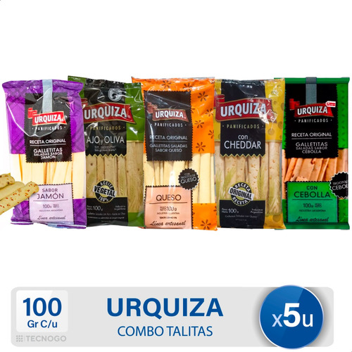 Talitas Urquiza Galletitas Saladas Combo X5 - Mejor Precio