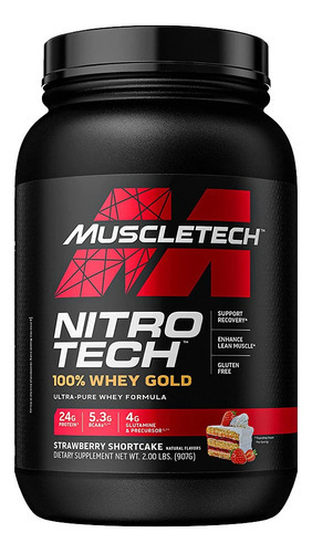 Proteina Nitro Tech 100% Whey Gold Muscletech 2lb Strawberry
