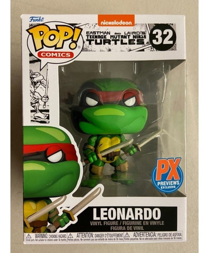 Funko Pop Original Tortugas Ninja Leonardo 32 Px Exclusive 