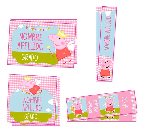 Etiquetas Escolares Peppa Pig - Textos Editables