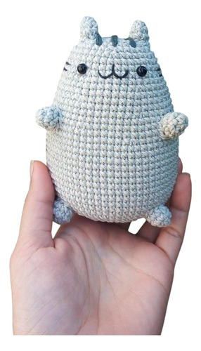 Amigurumi Gatito Pusheen Tejido A Crochet Gris