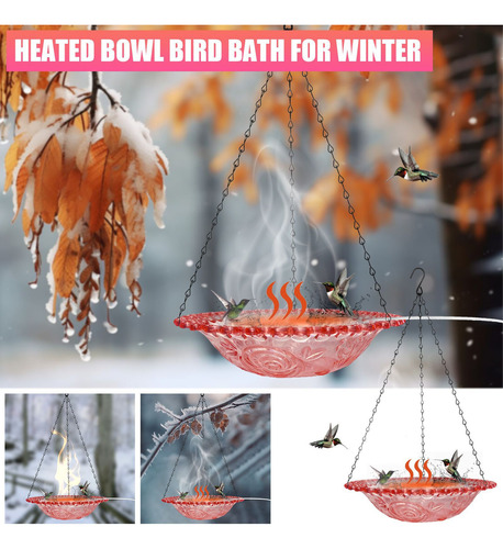 Bebedero Para Pájaros Con Calefacción Para Pájaros, Hielo De