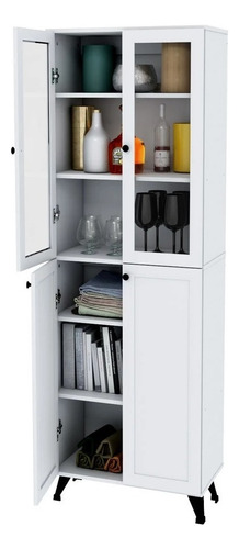 Aparador Organizador Estanteria Cocina Dormitorio 4 Puertas Color Blanco