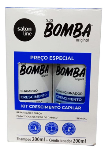 Kit Shampoo E Condicionador S.o.s Bomba 200ml - Salon Line