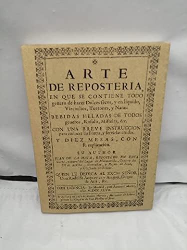 Libro Arte De Reposteria De De La Mata Juan