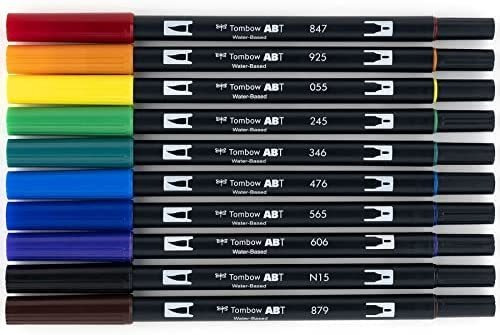 Tombow 56167 Marcadores De Arte Com Pincel Duplo, Primário,