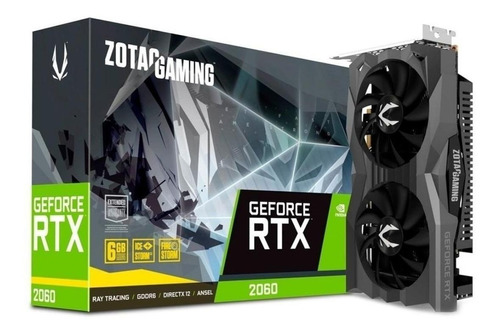 Imagem 1 de 6 de Placa de vídeo Nvidia Zotac  Gaming GeForce RTX 20 Series RTX 2060 ZT-T20600H-10M 6GB