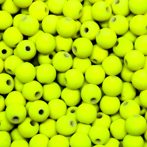 Bola Emborrachada Passante 08mm Em Plastico - Com 500 Gramas Comprimento 8 Mm Cor 033m - Amarelo Neon Diâmetro 8 Mm