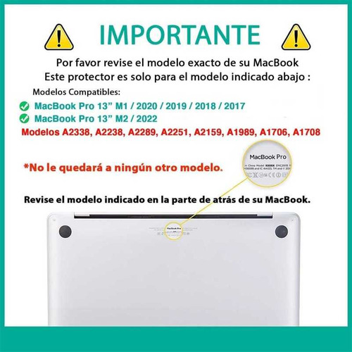 . Funda Tekku Hc Para Macbook Pro 13 M1 M2 Uso Rudo Negra