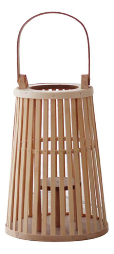 Vela De Bambú, Farol, Candelabro De Madera, Para 22cmx46cm