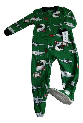 Pijama Carter's Térmica Navidad Tiburón Talla 24 Meses. 