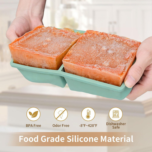 Bandejas De Silicona Para Congelador De 2 Tazas