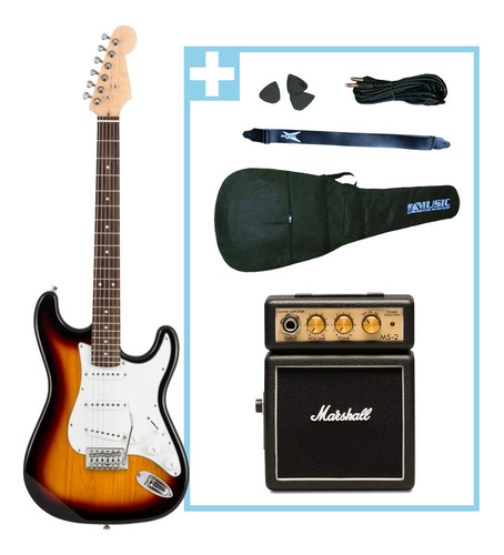 Guitarra Electrica + Amplificador Marshall Ms2 + Accesorios