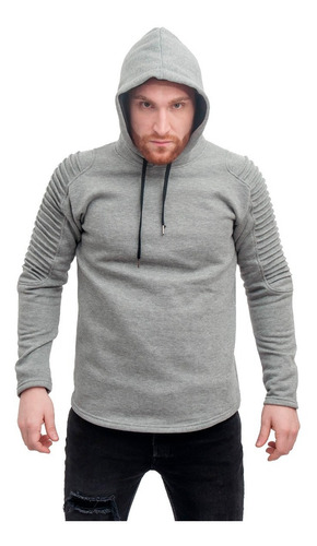 Imagen 6 de 10 de Buzo Hombre Friza Algodon Canguro Entallado Slimfit Sudadera Moda A21