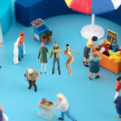 3x 1:64 Escala Diorama Figuras Restaurante Bar Cena Em